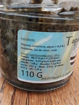 Lista de ingredientes del producto Tapas aux algues BREIZH'Algues 110 g