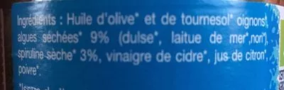 Lista de ingredientes del producto Tartare d'algues Spiruline  