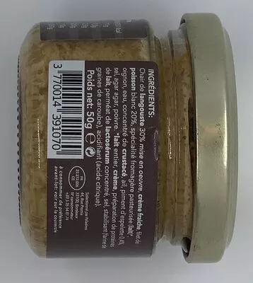 Lista de ingredientes del producto Rillettes de langouste Palladines 50 g