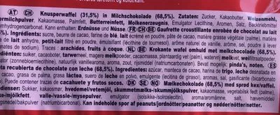 Lista de ingredientes del producto KitKat chunky Nestlé 200 g (5 gaufrettes de 40 g)