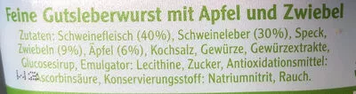 Lista de ingredientes del producto Pommersche Apfel und Zwiebel Rügenwalder Mühle 