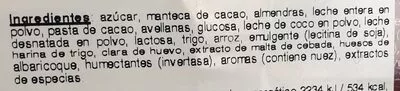 Lista de ingredientes del producto Bombones Lindt 