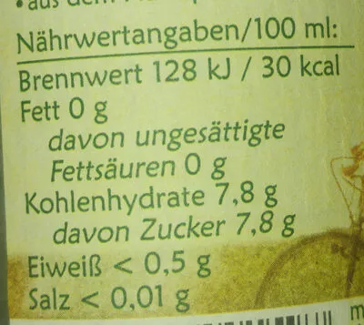 Lista de ingredientes del producto Rhabarber Direktsaft-Schorle Lütts Landlust 0,33 l