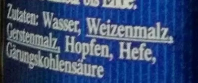 Lista de ingredientes del producto Erdinger Alkoholfrei Erdinger 0.5l