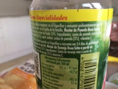 Lista de ingredientes del producto Jus de pomelo Granini 