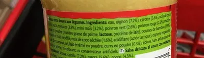 Lista de ingredientes del producto Sauce à cuisiner Thai Coco Cury Suzi Wan 