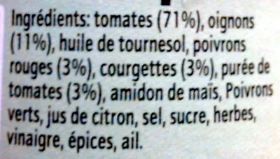 Lista de ingredientes del producto Basquaise aux deux poivrons Uncle Ben's 400 g