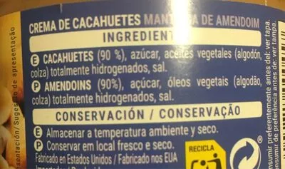 Lista de ingredientes del producto Beurre de cacahuètes Lucky Joe 