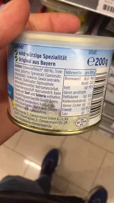 Lista de ingredientes del producto Zimmermann lyoner légèrement épicé Zimmermann 200 g