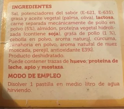 Lista de ingredientes del producto Caldo de pollo Merschbrock-Wiese 240 g