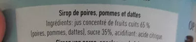 Lista de ingredientes del producto Vrai sirop de Liège Siroperie Meurens 450 g