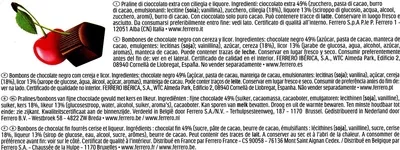 Lista de ingredientes del producto Mon Chéri Ferrero 315 g