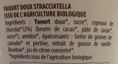 Lista de ingredientes del producto Stracciatella Byo essentiel 400 g