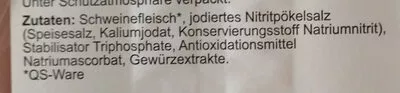 Lista de ingredientes del producto Rewe Krustenbraten Aufschnitt Wilhelm Brandenburg 100 g