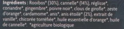 Lista de ingredientes del producto Thé de Noël Yogi Tea 37,4 g e (17 * 2,2 g)