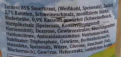 Lista de ingredientes del producto Schlachtekraut Peeneland 550 g