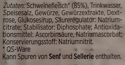 Lista de ingredientes del producto Lieblingswurst Mortadella Wolf 125g