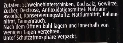 Lista de ingredientes del producto Schwarzwälder Schinken Tannenhof 100 g