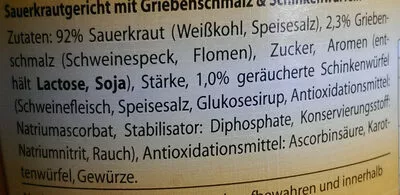 Lista de ingredientes del producto Schlachtekraut Thüringer Landgarten 550 g