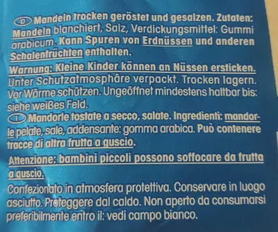 Lista de ingredientes del producto Salzmandeln gesalzen Lorenz, Lorenz World Selection 100 g