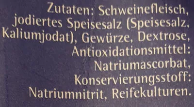 Lista de ingredientes del producto Eichfelder Stracke Die Thüringer 300 g