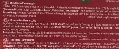 Lista de ingredientes del producto Camembert Pane 100G Oma 100 g