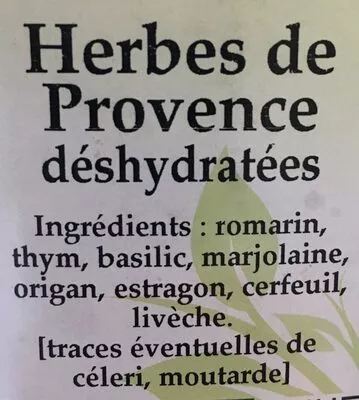 Lista de ingredientes del producto Herbes de provence Fuchs 