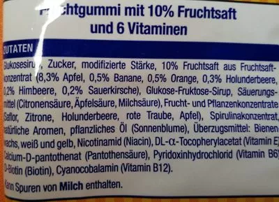 Lista de ingredientes del producto Katjes für dich Erfrischend fruchtig Katjes 200 g