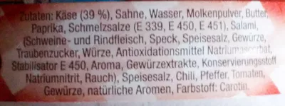 Lista de ingredientes del producto Herzhafte Käse-Brotzeit Milkana 200g