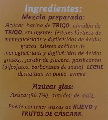 Lista de ingredientes del producto Preparado para bizcocho Dr.Oetker 340 g