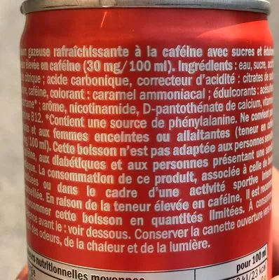 Lista de ingredientes del producto Boisson énergisante Kong Strong 0.25l