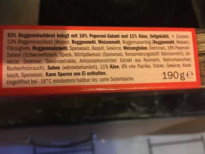 Lista de ingredientes del producto Holzofenbrot Alfredo, Lidl 190 g