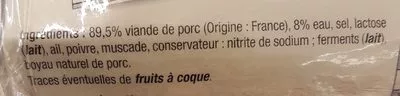 Lista de ingredientes del producto Diots de savoie fumés  