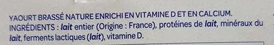 Lista de ingredientes del producto Yaourt brassé Envia, Novandie 2 kg, 16x125 g, 16 pots