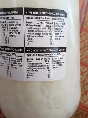 Lista de ingredientes del producto Bio Kokosöl Meracus 