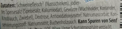 Lista de ingredientes del producto Gourmet-Rohschinken Böklunder 2 x 75 g