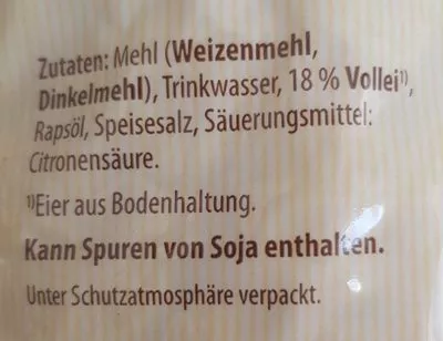 Lista de ingredientes del producto Schwäbische Knöpfle  