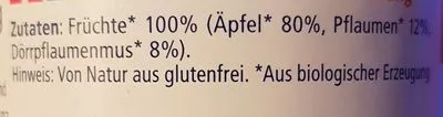 Lista de ingredientes del producto Apfel pflaumen purëe Hipp 