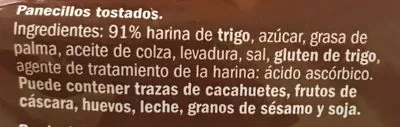 Lista de ingredientes del producto Panecillos Tostados La Cestera 