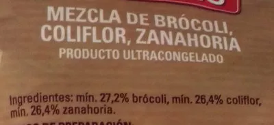 Lista de ingredientes del producto Coliflor, Brócoli y Zanahoria Freshona 1 Kg