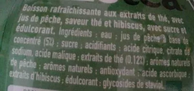 Lista de ingredientes del producto Thé noir évasion pêche et saveur hibiscus Fuztea 1,25 l