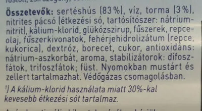 Lista de ingredientes del producto Sonka fűszeres tormával New Lifestyle, Landhof GmbH 150 g