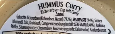 Lista de ingredientes del producto Hummus  