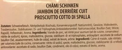 Lista de ingredientes del producto Jambon de derrière cuit à l'os fumé Alpina 