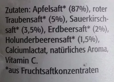 Lista de ingredientes del producto Starke Früchtchen Rapp's 1 l