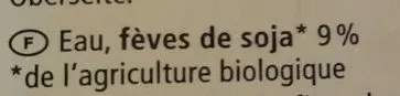 Lista de ingredientes del producto Boisson au soja non sucrée Alnatura 1 L