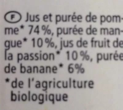 Lista de ingredientes del producto Mangue Maracuja Alnatura 330 ml