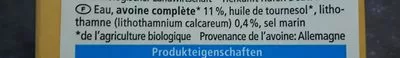 Lista de ingredientes del producto Alnatura Hafer Drink Calcium Alnatura 1000 ml