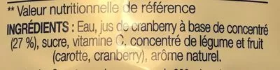 Lista de ingredientes del producto Jus de Cranberry Ocean Spray 