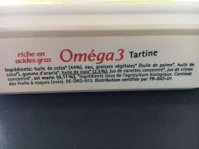 Lista de ingredientes del producto Omega 3 Tartine Vitaquell 250 g